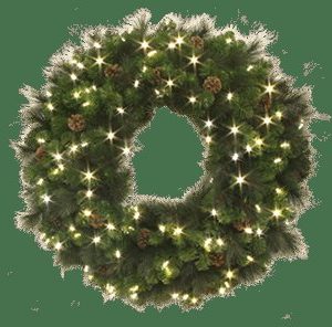 48″ Diameter Wreath / Warm White / 19.2W / 430 Branch Tips / 200 LEDs (SET OF 2)