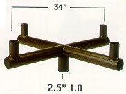 Round Straight Bull Horns 4 In-Line