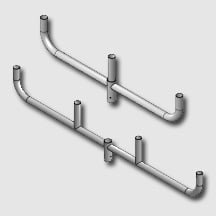 Bull Horns Round Curved 3 In-line