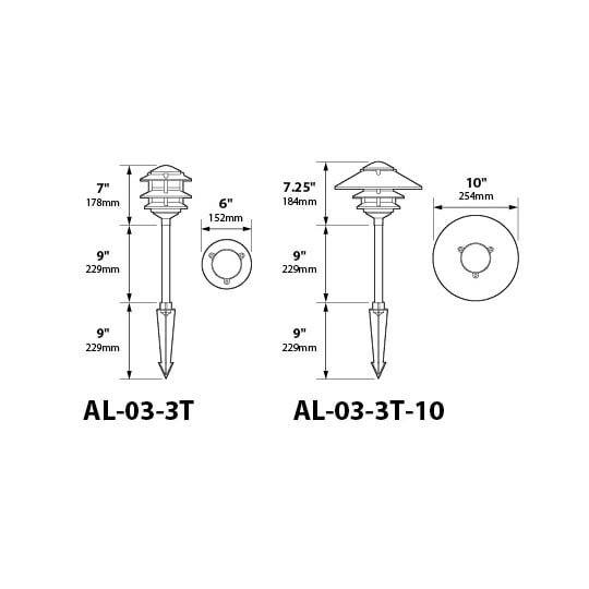 Path Light Pagoda Hat 3-Tier 10″ 120 V
