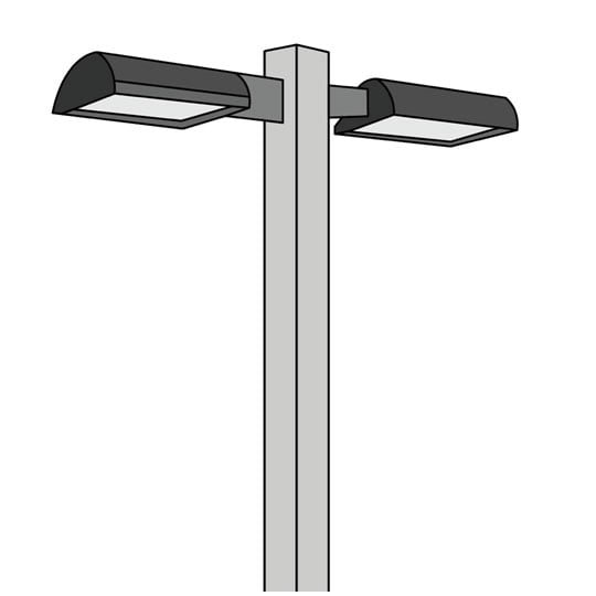 LED Double 24′ Round Pole Kit 180 Watts