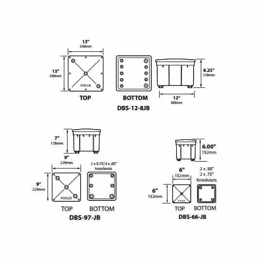 Square Direct Burial Junction Box 9″ x 9″ x 7″