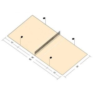 LED Standard Volleyball Court Package Direct Burial