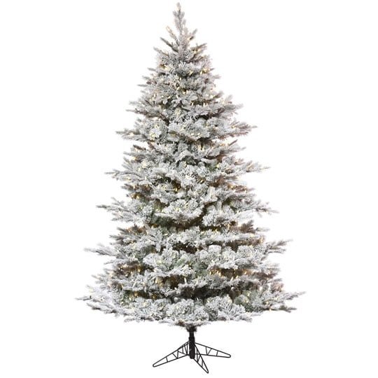 Pre-Lit 12′ Warm White, Flocked Kiana Christmas Tree
