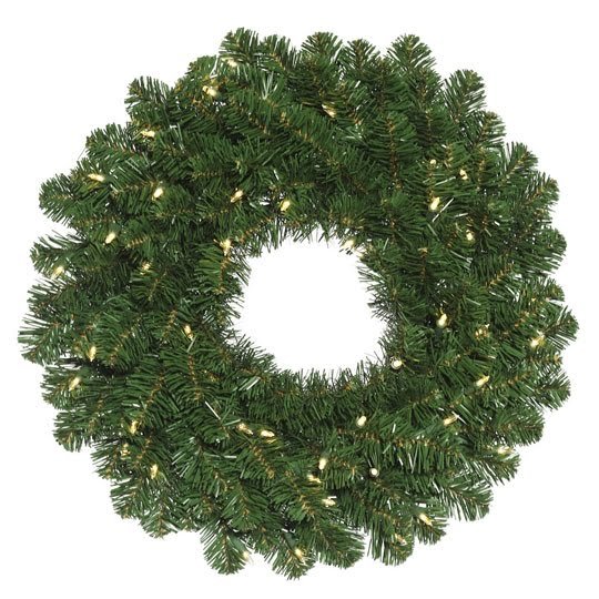 Pre-Lit Warm White 20″ Oregon Fir Wreath