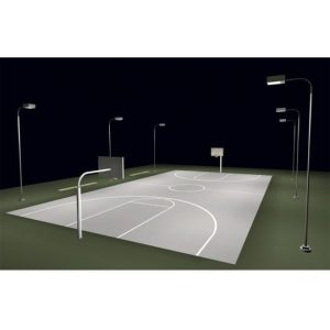 LED Basketball Full Court Lighting System 4" Diam. 10 Gauge Anchor Base