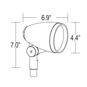 R30 Landscape Bullet Light Up Shield Medium Stake (18"x1") 100 Watt Mercury Vapor None