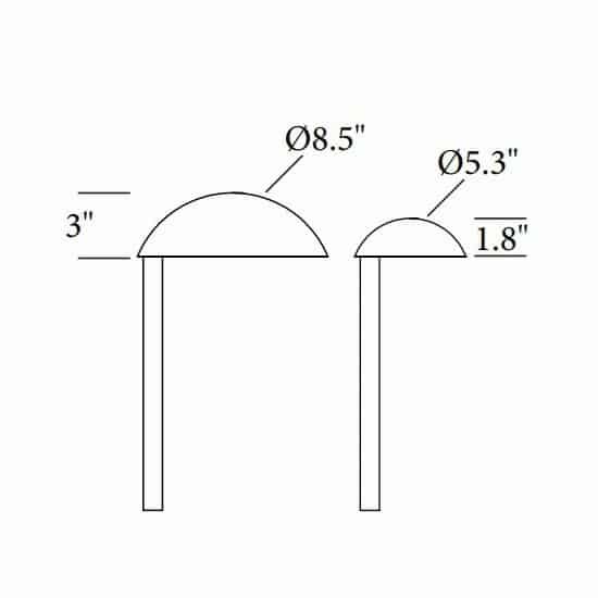 Mushroom Path Light Aluminum 9″