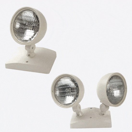 Round Remote Head Emergency Lights Dual Head 7.2 Watts
