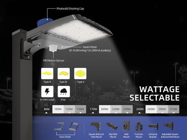 ALH series LED parking lot light fixture