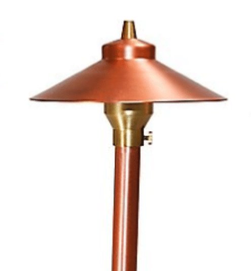 Area Light China Hat with Finial 3 Watt Copper