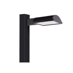LED parking lot lighting kit on a square steel pole