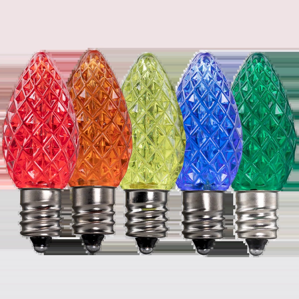 LED C7 Bulbs (Pack of 25) Assorted Faceted