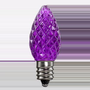 LED C7 Bulbs (Pack of 25) Purple (Not Available in Ceramic) Faceted