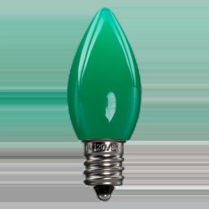 LED C7 Bulbs (Pack of 25) Green Smooth Ceramic