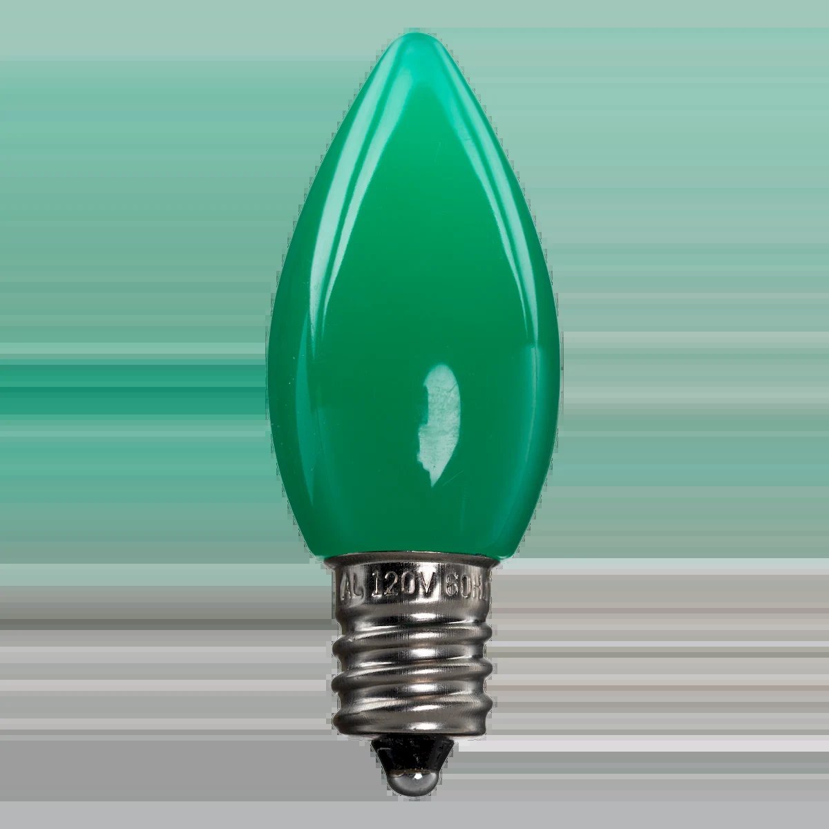 LED C7 Bulbs (Pack of 25) Green Smooth Ceramic