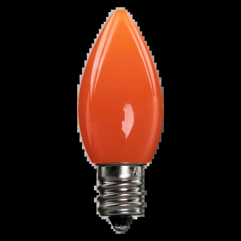 LED C7 Bulbs (Pack of 25) Orange Smooth Ceramic