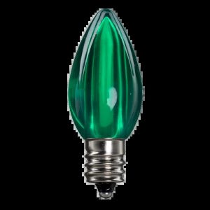 LED C7 Bulbs (Pack of 25) Green Smooth Transparent