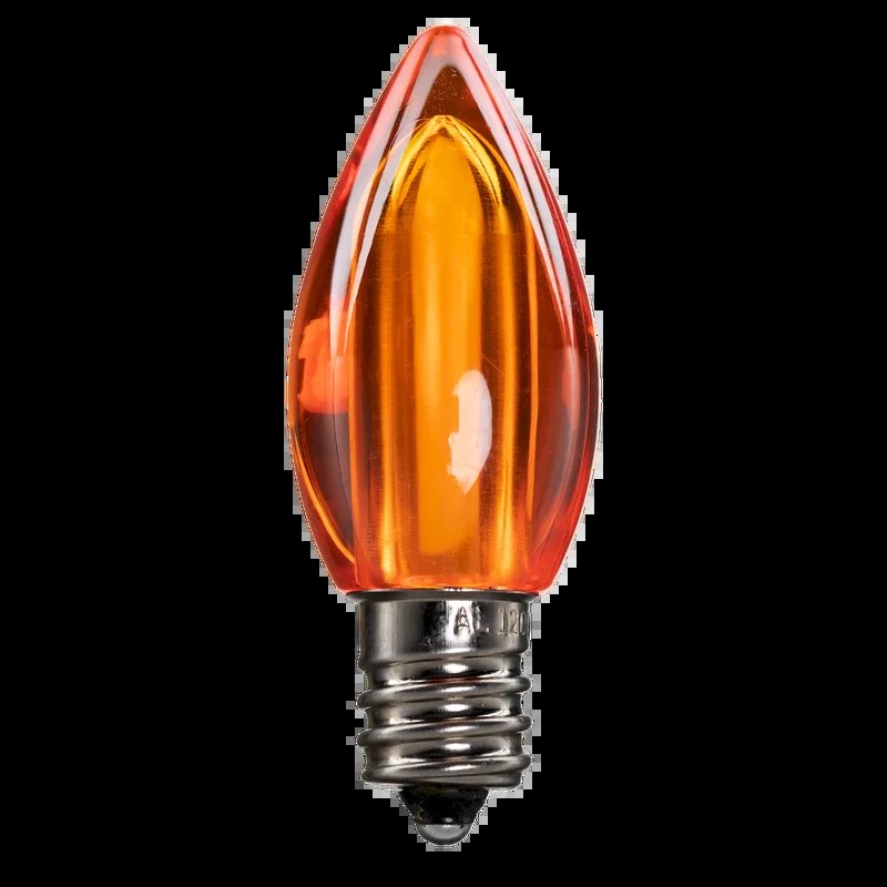 LED C7 Bulbs (Pack of 25) Orange Smooth Transparent