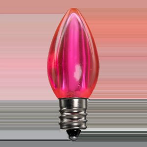 LED C7 Bulbs (Pack of 25) Pink Smooth Transparent