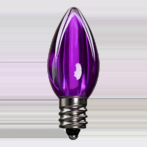 LED C7 Bulbs (Pack of 25) Purple Smooth Transparent