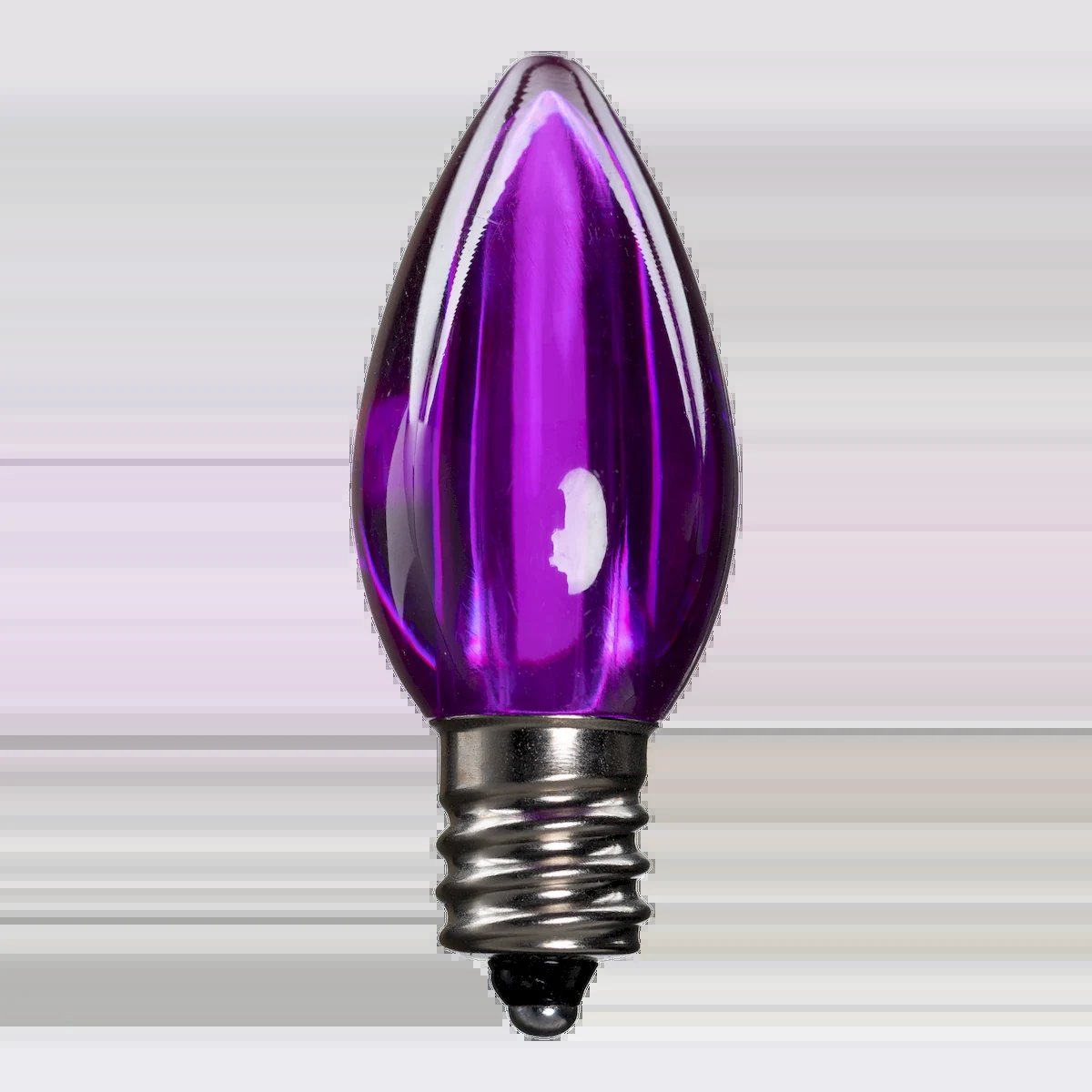 LED C7 Bulbs (Pack of 25) Purple Smooth Transparent