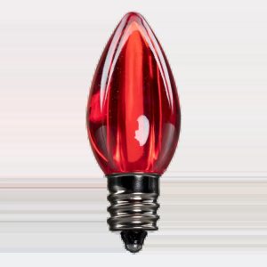 LED C7 Bulbs (Pack of 25) Red Smooth Transparent