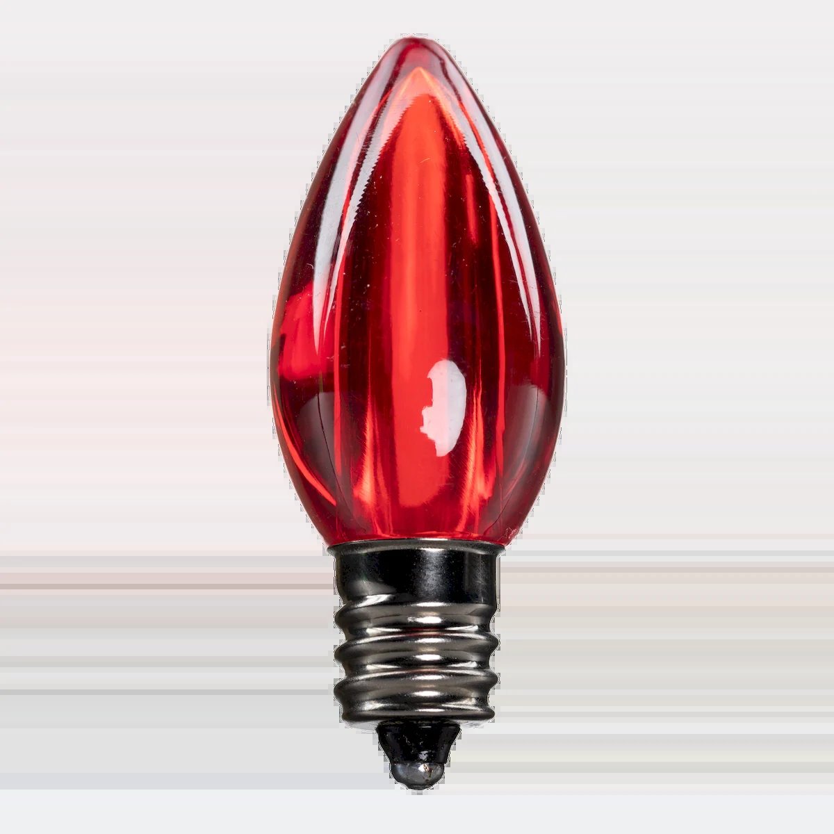 LED C7 Bulbs (Pack of 25) Red Smooth Transparent