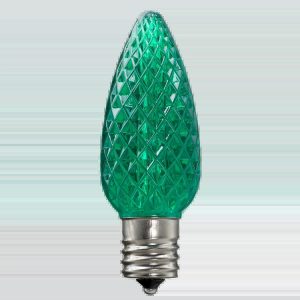 LED C9 Bulbs (Pack of 25) Green Faceted