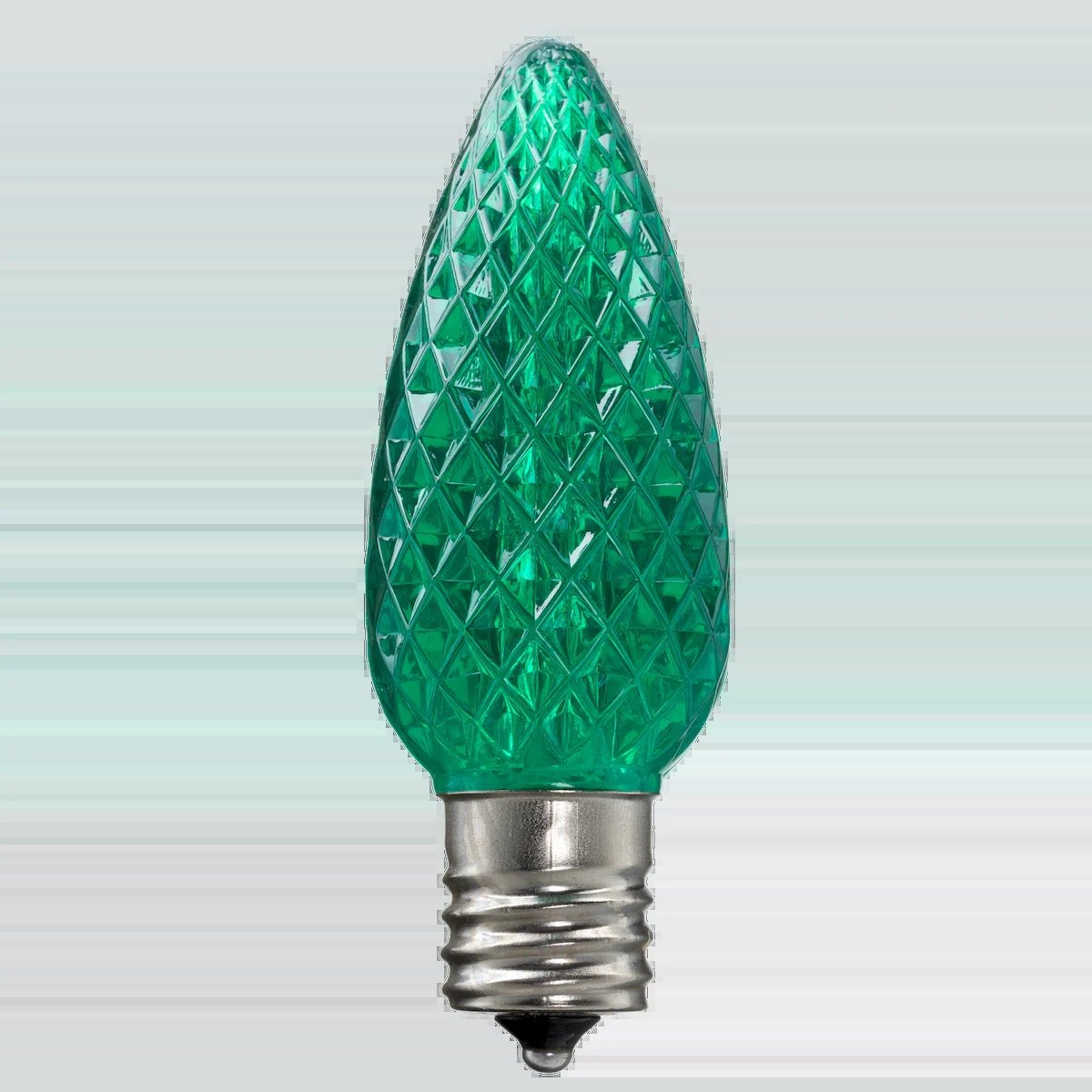LED C9 Bulbs (Pack of 25) Green Faceted