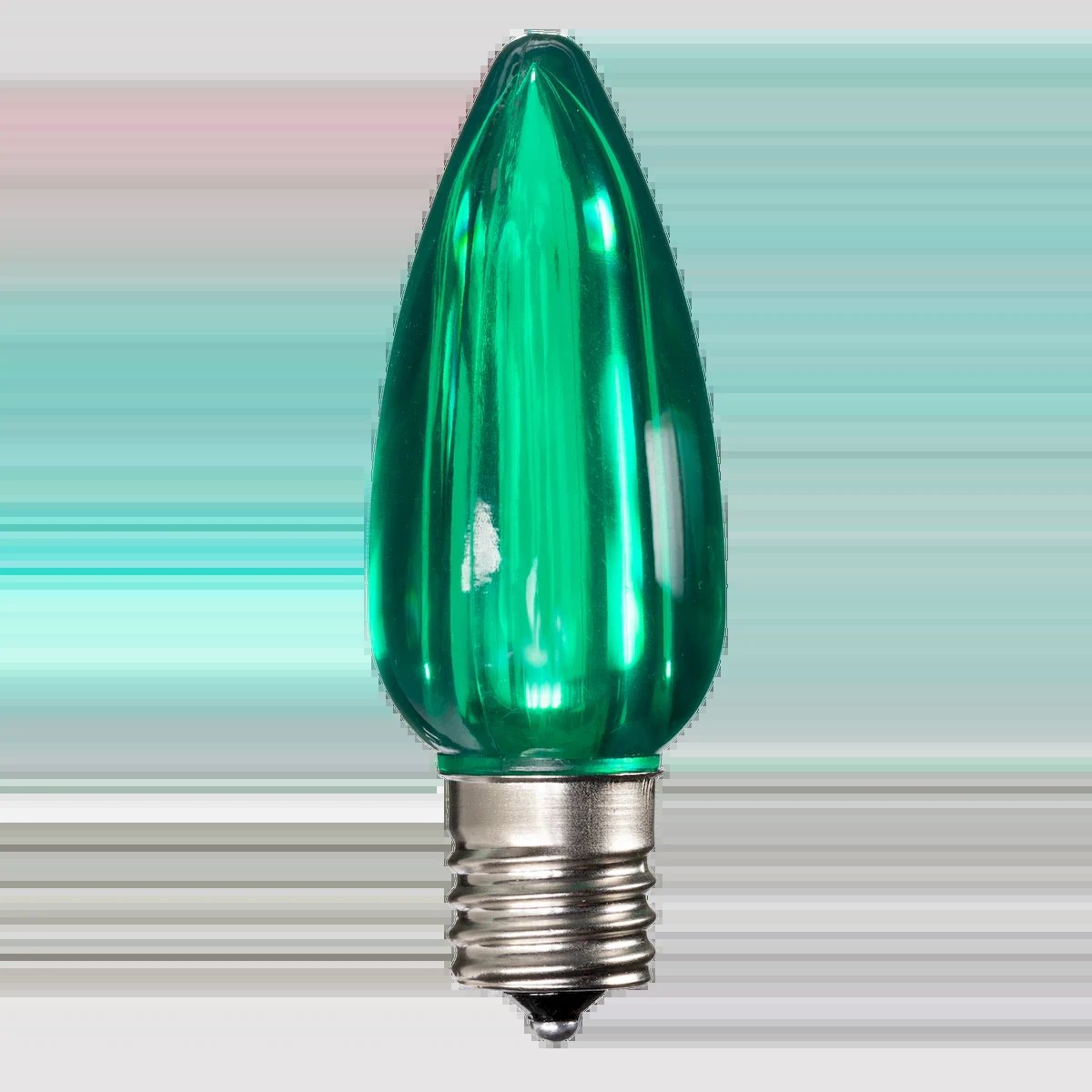LED C9 Bulbs (Pack of 25) Green Smooth Transparent