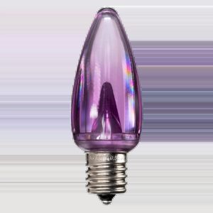 LED C9 Bulbs (Pack of 25) Purple Transparent Smooth Ceramic