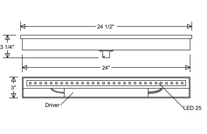 2′ Swivel Linear Up Light with 1/2″ IPS