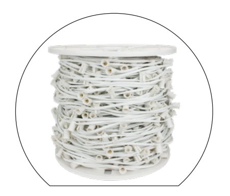 25ft C9 White Strings