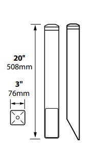 Mounting Pedestal Post with Cap 120V