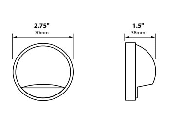 Surface-Mounted Mini Dome Step Light, Bi-Pin