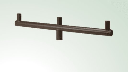 Round Straight Bull Horns 3 In-Line