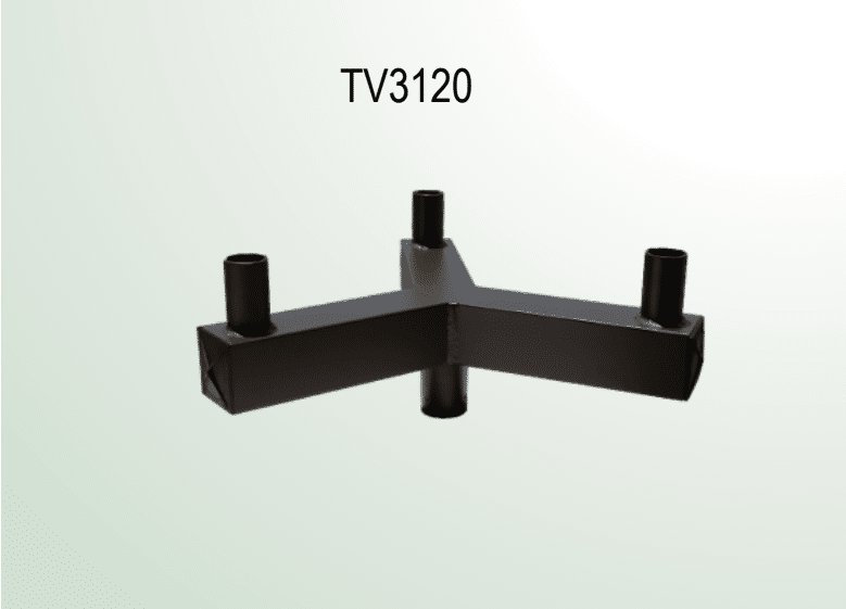 Galvanized Square Straight Bull Horn 3 at 120°