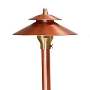 Area Light China Hat Two Tier with Finial Copper
