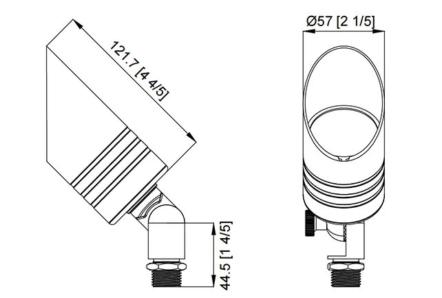 CLS AL06B Classic Brass Up Light (MR16) dimension drawing