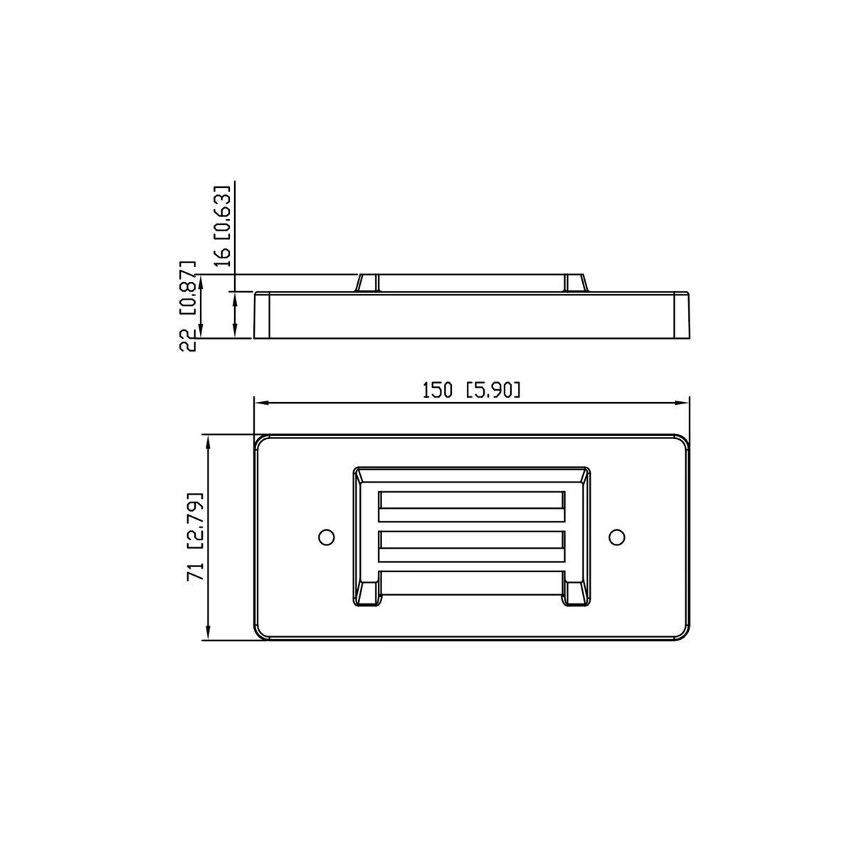 CLS IDL01B Solid Cast Brass Integrated LED Step Light 2W dimension drawing