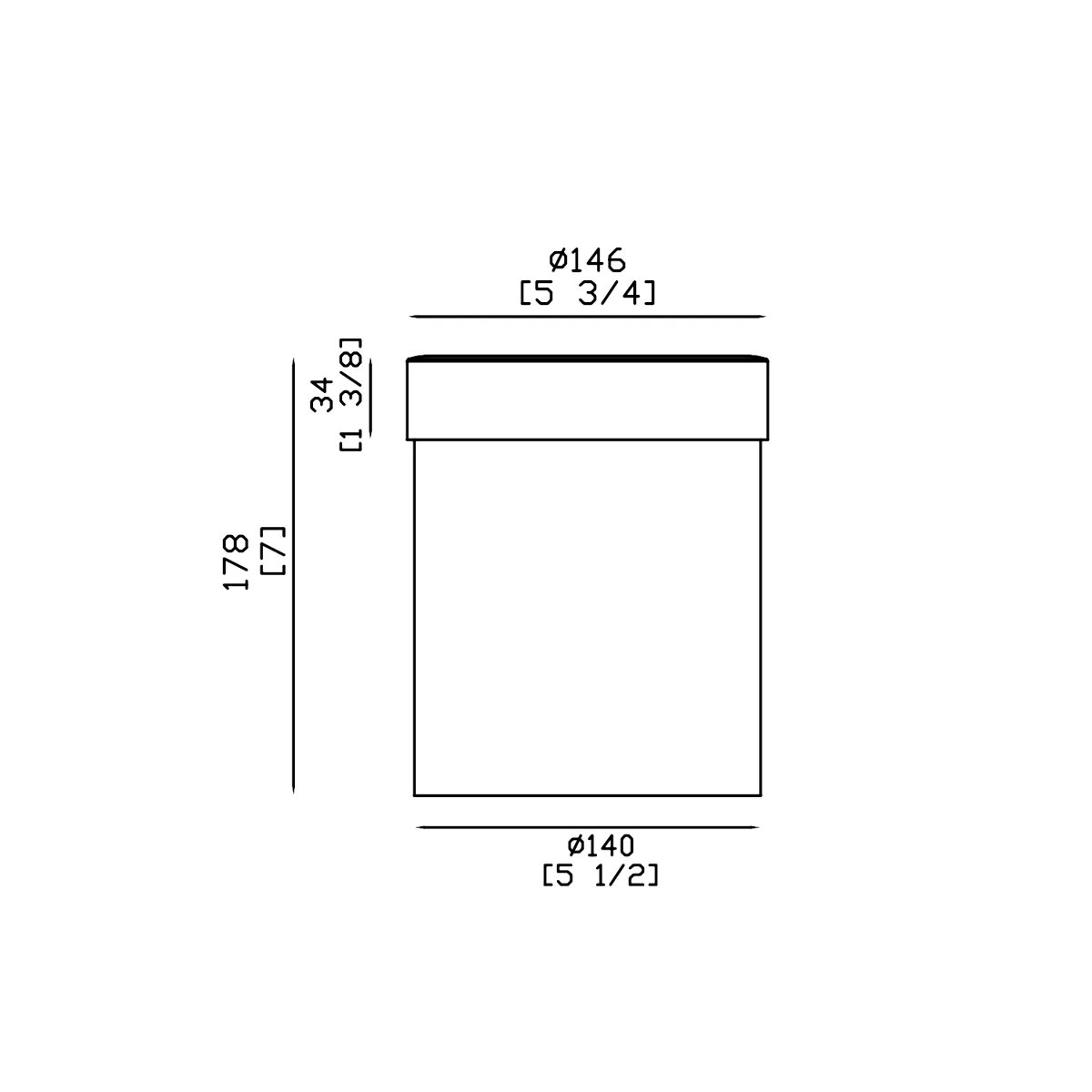 CLS IGL07B Professional Brass Flat In-Ground Well Light (PAR36) dimension drawing