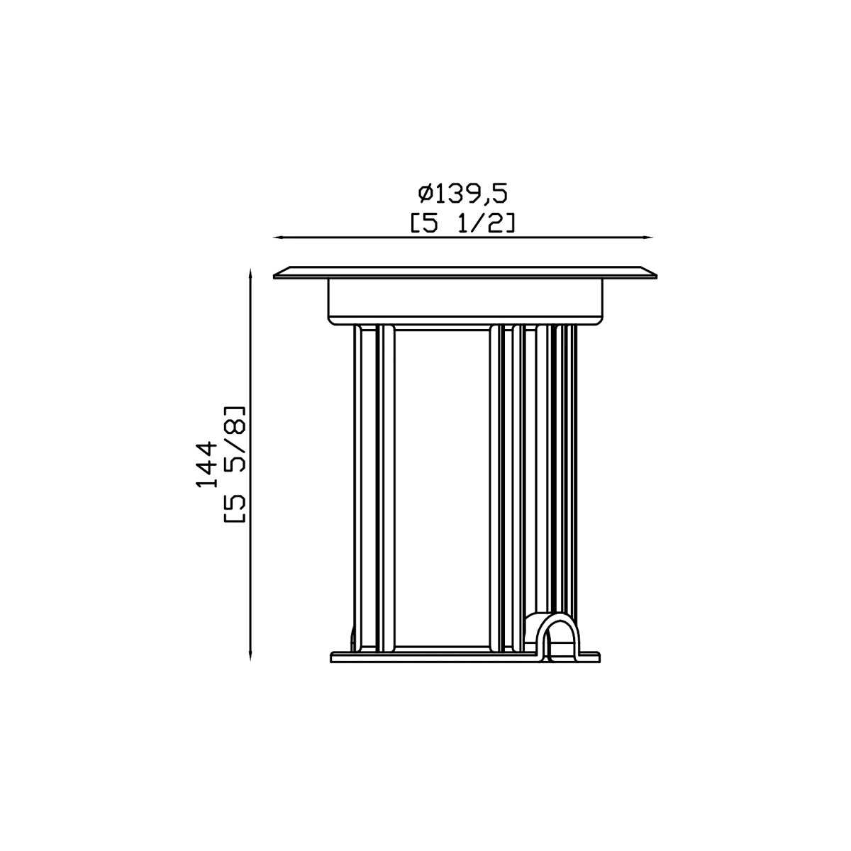 CLS IGL09B Brass In-Ground Well Light (MR16) dimension drawing