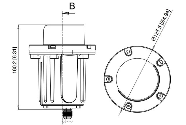 CLS IGL19B Titan Shielded Brass In-Ground Well Light (MR16) dimension drawing