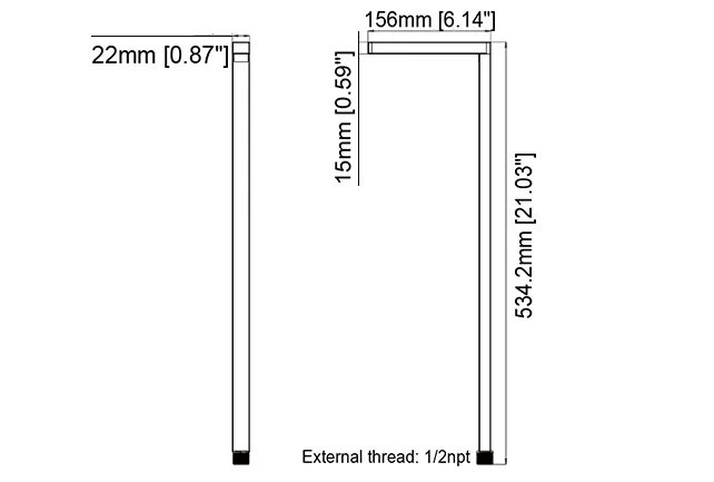 CLS IPL02 Solid Cast Aluminum L-Beam Modern Integrated LED Path Light (1-2-3W) dimension drawing