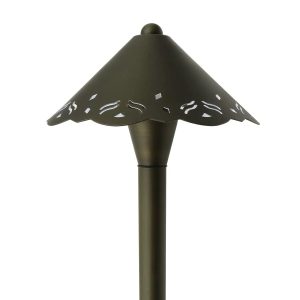 CLS PL27B Brass Patterned Umbrella Path Light - Classic Series (G4)
