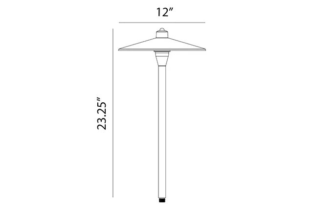 CLS PL79B Large Brass Umbrella Path Light - Classic Series (G4) dimension drawing