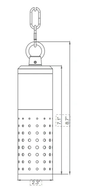 CLS RL03B MR16 Pendant Light dimension drawing