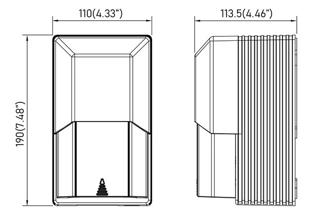 CLS TFP200 Economy Series EI Core Landscape Transformer (200W) dimension drawing