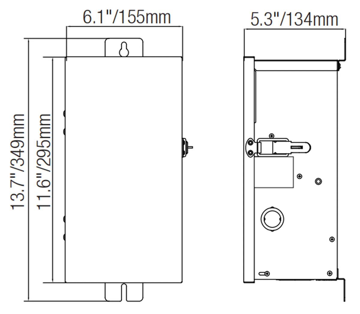 CLS TFS300-R Smart Multi-Zone Landscape Lighting Transformer dimension drawing